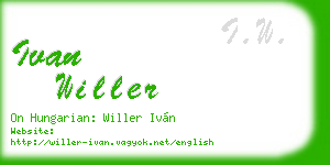 ivan willer business card